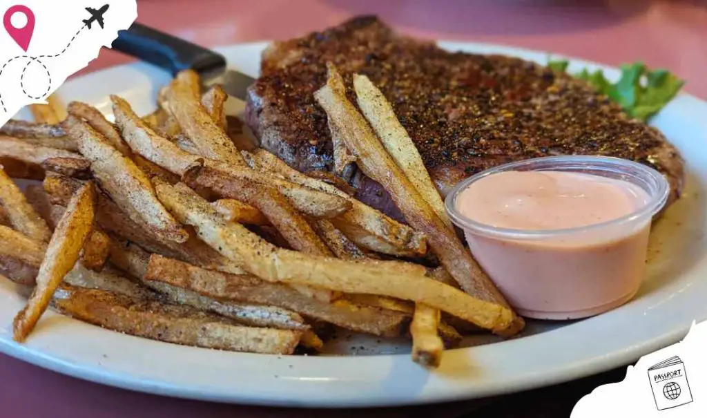 steak dinner at the rusty lantern diner in Ucon idaho