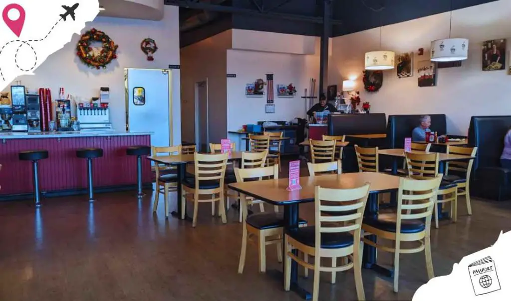 inside penny ann's cafe in draper Utah. Super cute space