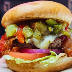 huge burger at the burger dive in Billings montana