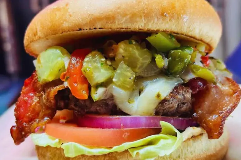 huge burger at the burger dive in Billings montana