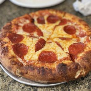 pepperoni pizza at 2 brothers pizza in Riverside california