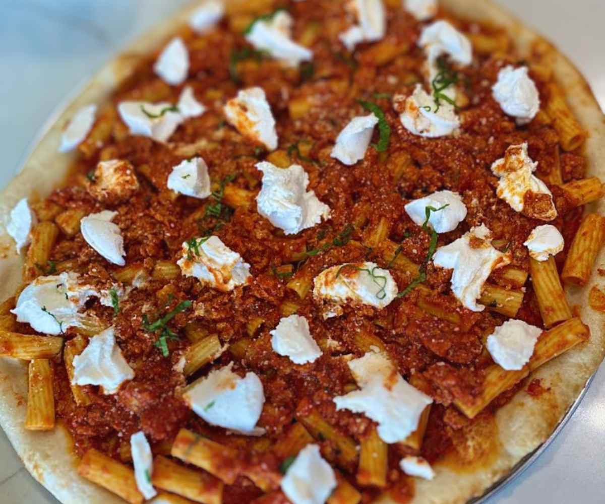 pizza at pino's pizza in deep park new york