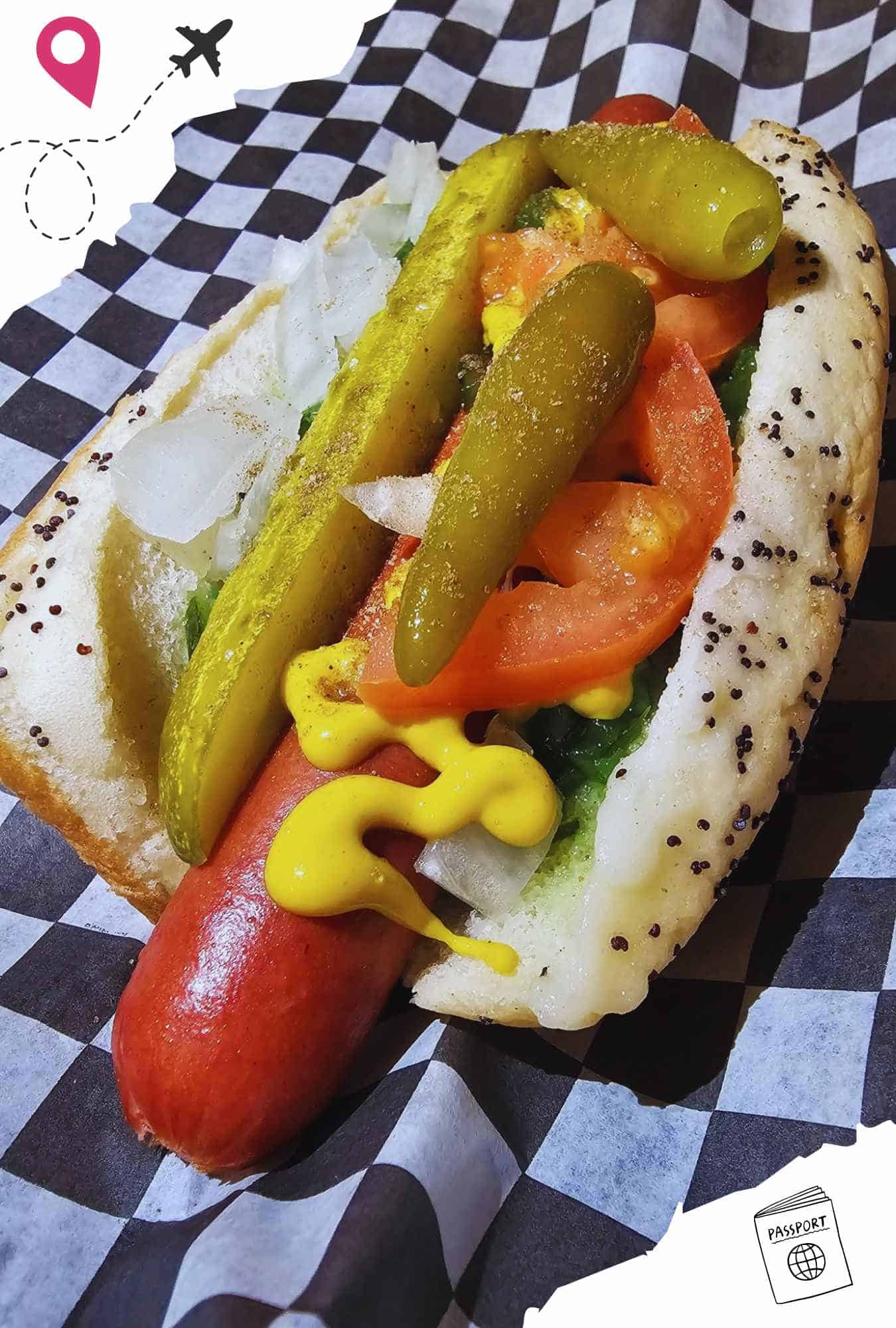 Chicago dog at Ang an Eddies in fond DU lac wi