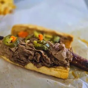 perfect beef sandwich at tony's Italian beef in chicago