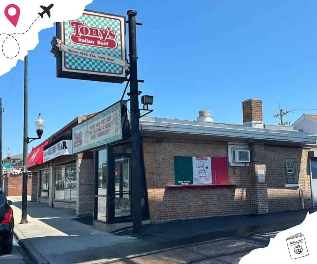 outside view of tony's Italian beef in Chicago illinois