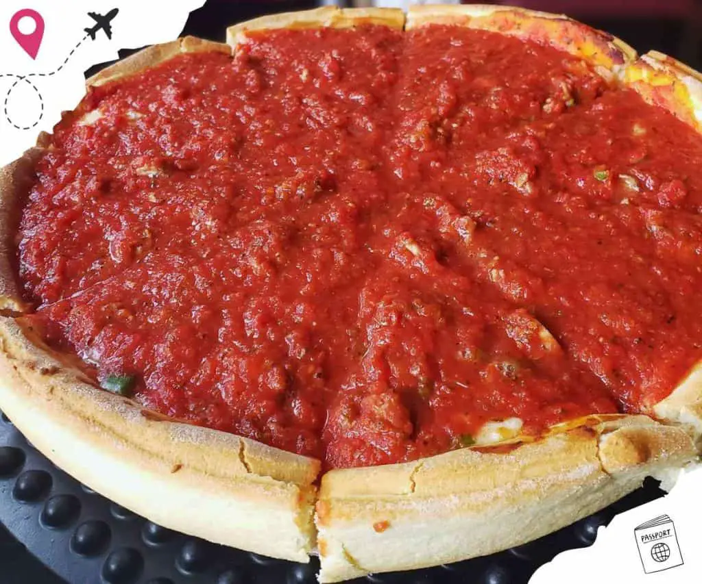 Chicago deep dish at Ang an Eddies in fond DU lac wisconsin