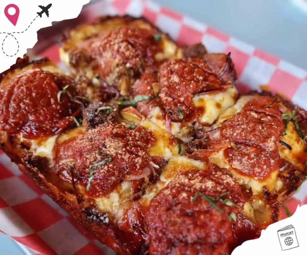 the James pizza at sam's square pie in indianapolis IN