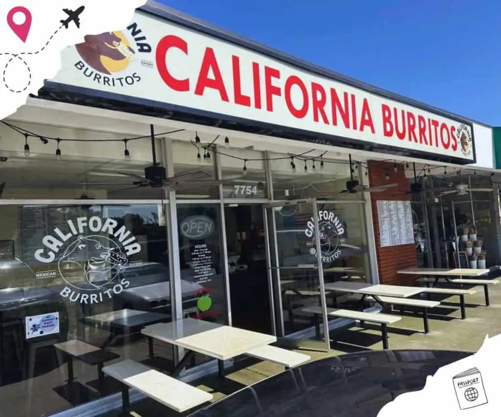 Outside California Burritos in San Diego California