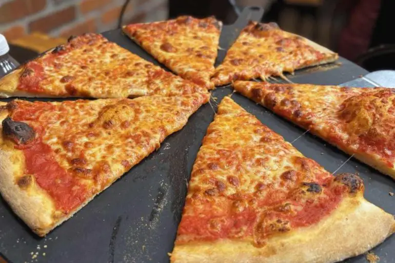 cheese pizza at slice of stamford in Stamford ct