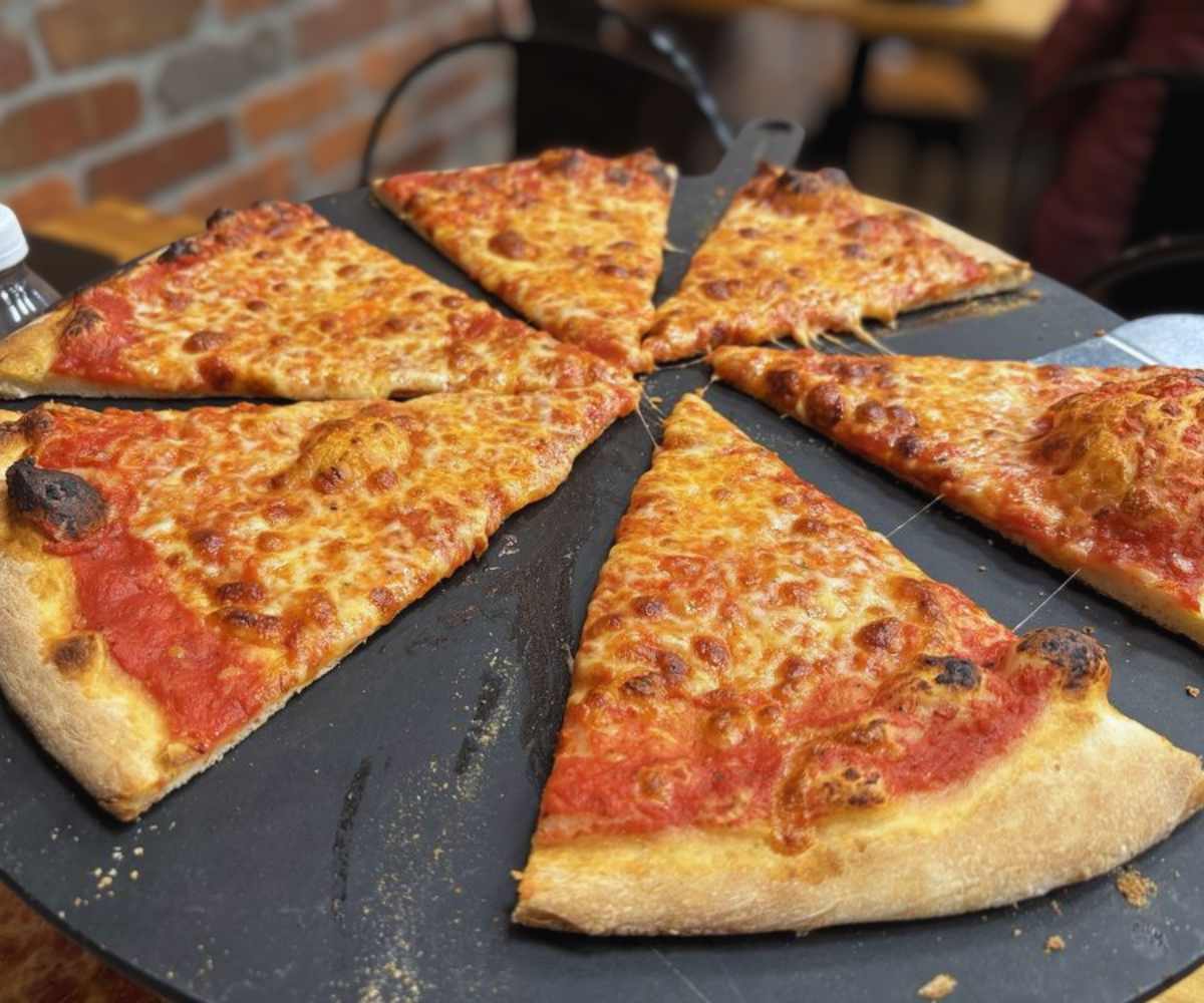 cheese pizza at slice of stamford in Stamford ct
