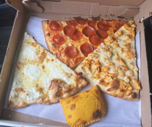 pizza at slice of Stamford in Stamford ct