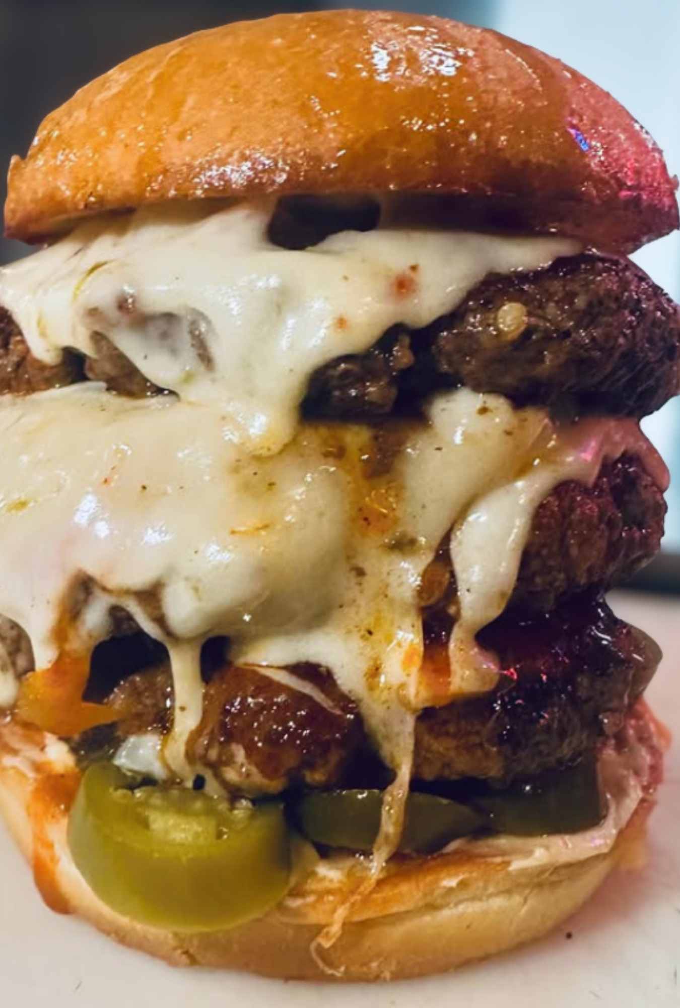 triple thunderbolt burger at the burger dive in Billings montana