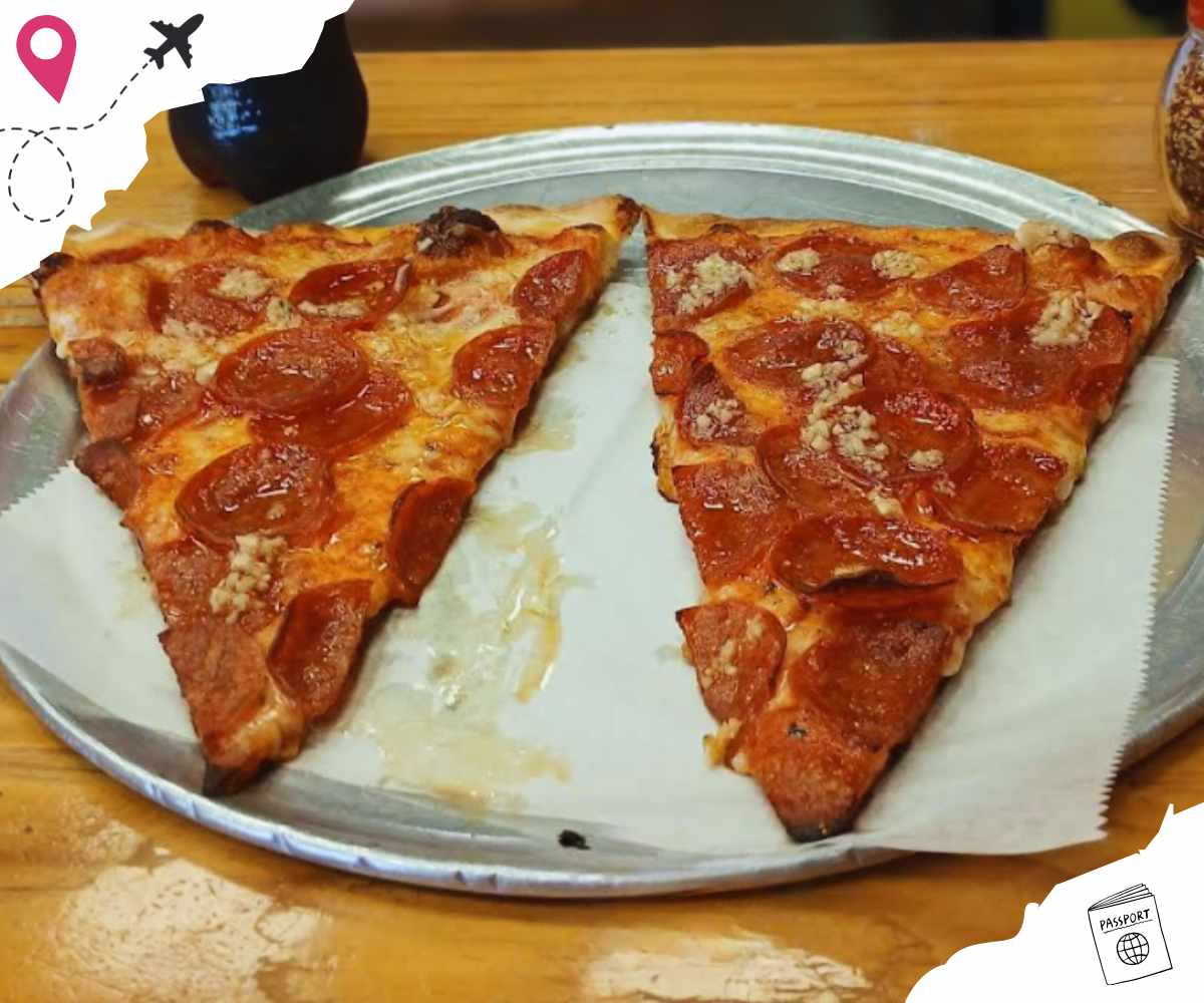 pepperoni pizza at slice of stamford in connecticut
