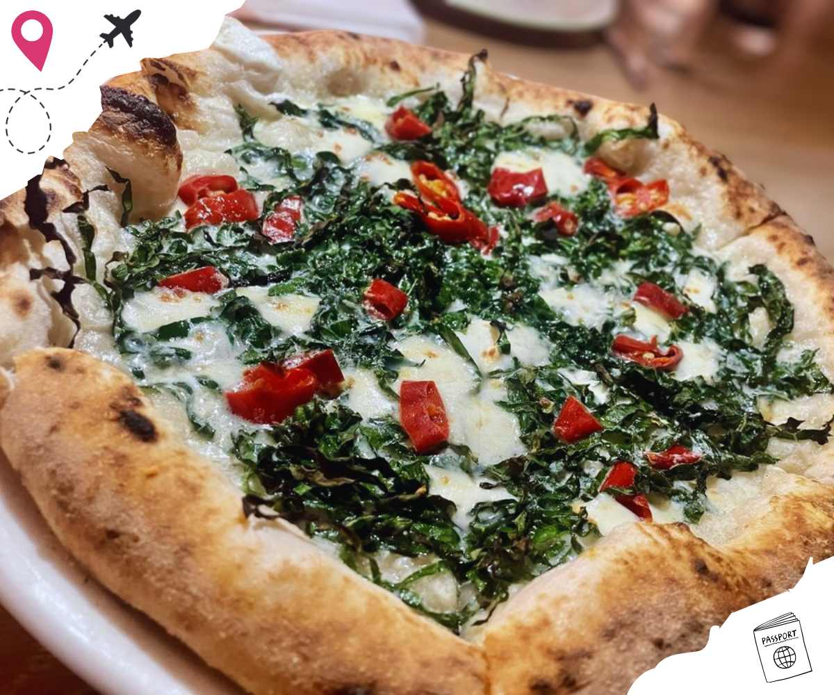 spicy greens pizza at a dopo in Knoxville tennessee