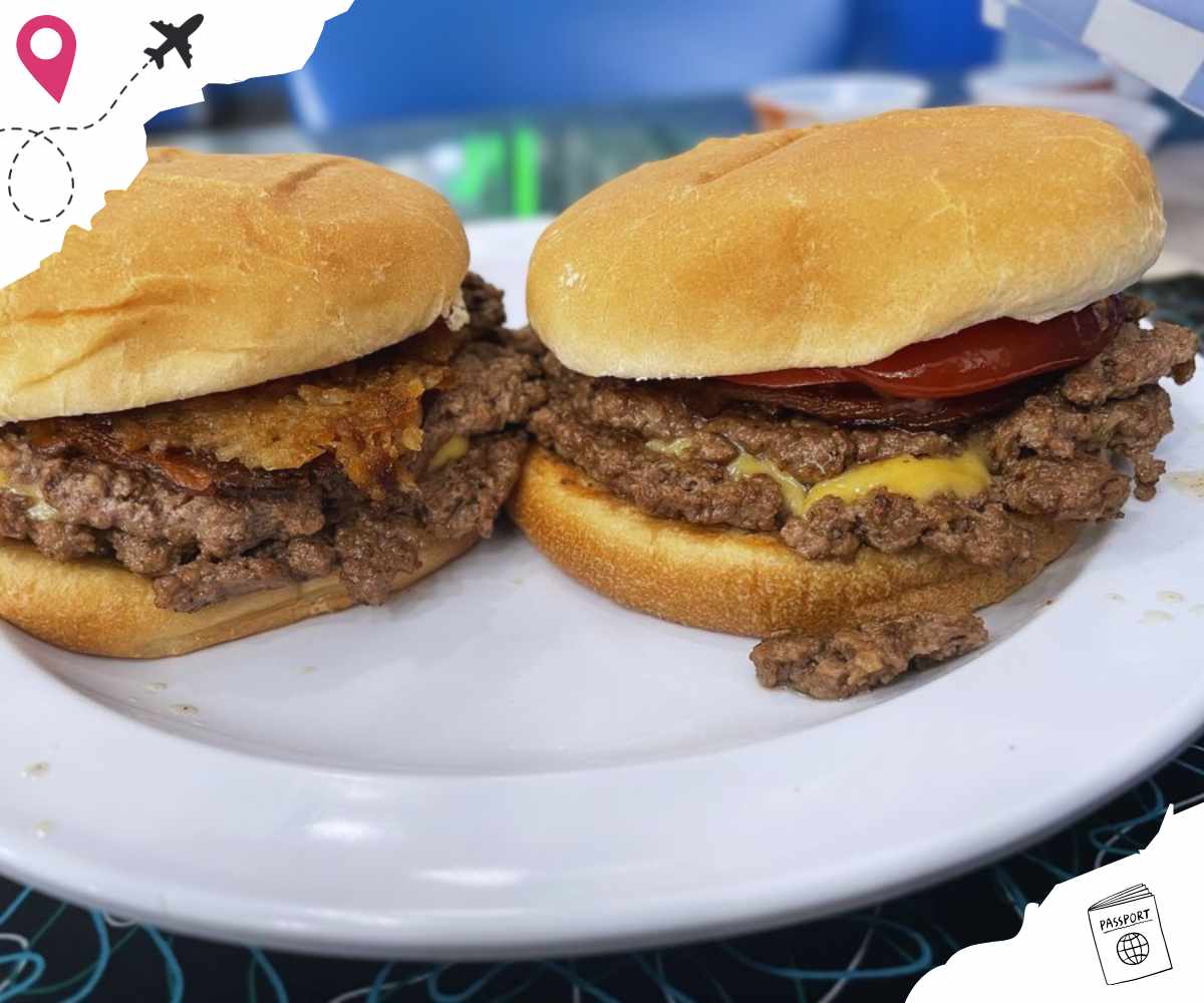double cheeseburgers at CHarlie's hamburgers in Folsom, PA