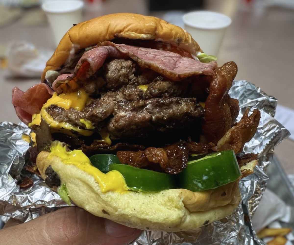 huge burger at patty shack in salt lake city utah