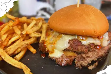 burger and fries at burgers & bakery in Spartanburg SC
