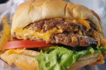 cheeseburger at marks in & out beefburgers in livingston montana