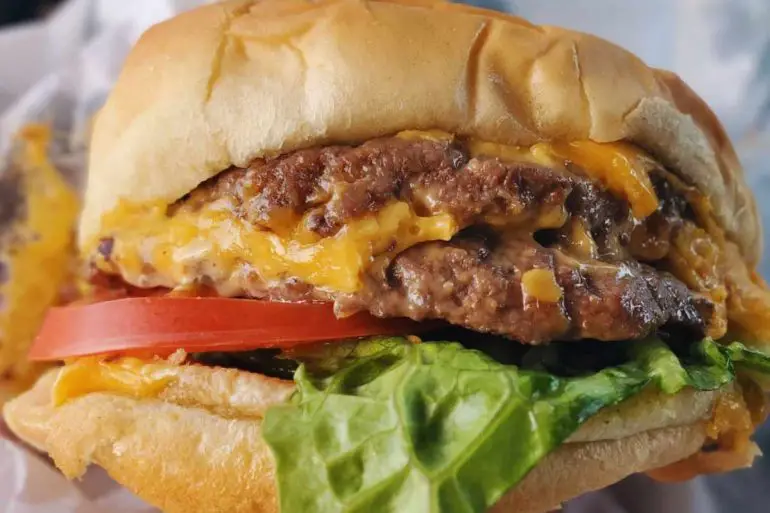 cheeseburger at marks in & out beefburgers in livingston montana