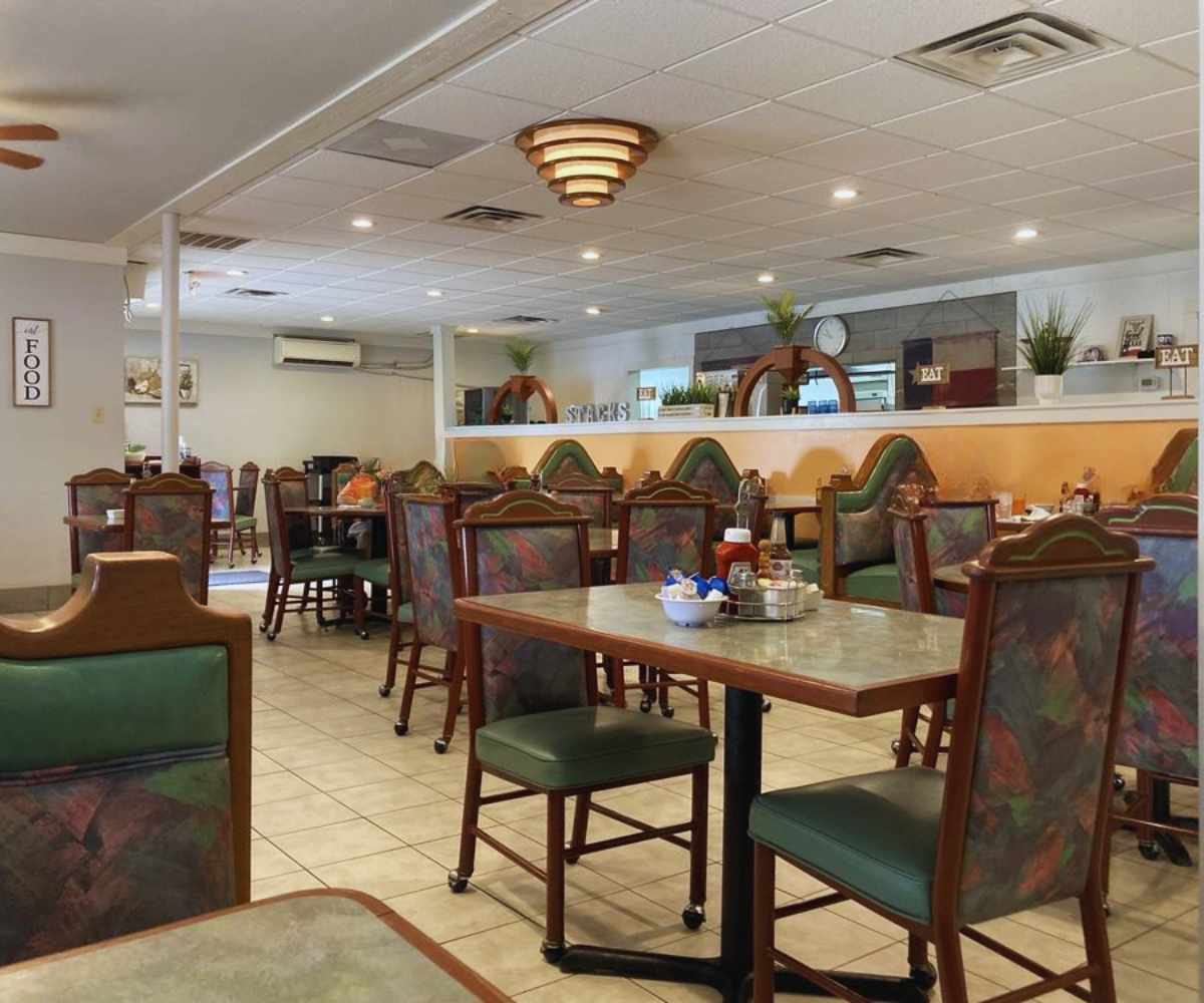 inside stacks pancake house in Denton texas