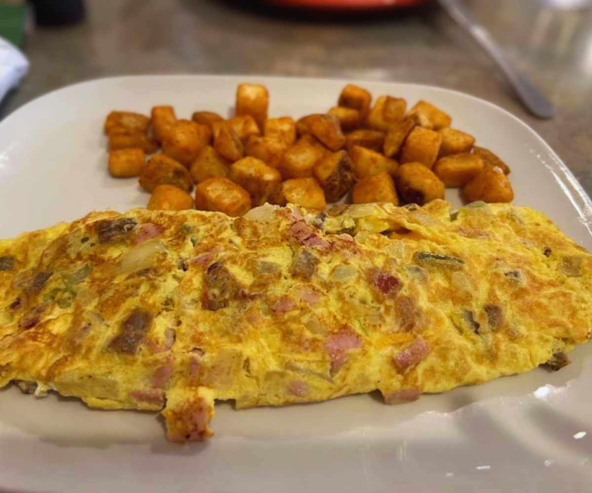 omelet at stacks pancake house in Denton texas