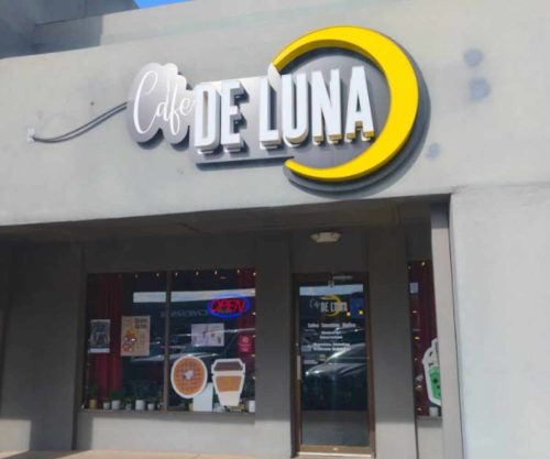 outside cafe de Luna in Odessa texas