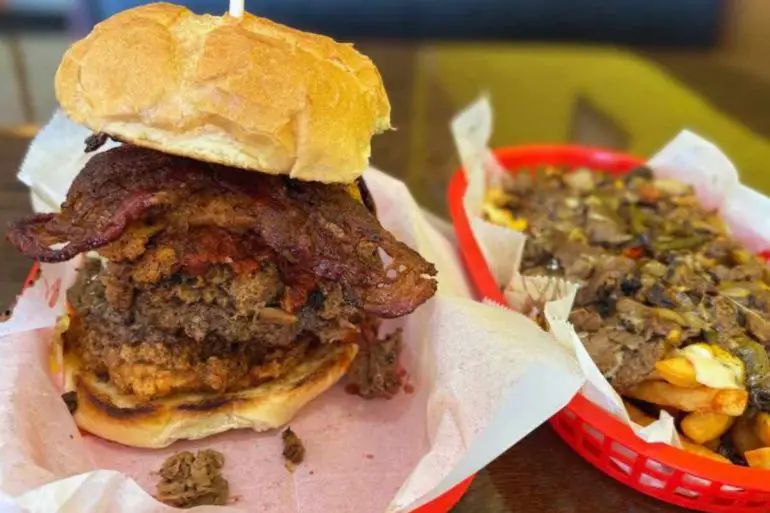 huge burger at Viking burger in Newport News virginia