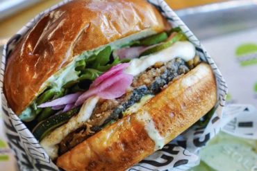 huge burger at CaliKids burgers n shakes in Livermore, California