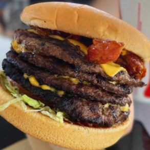 triple cheeseburger at lucky boy in Phoenix arizona