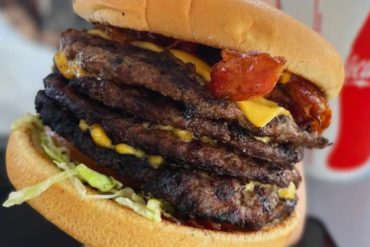 triple cheeseburger at lucky boy in Phoenix arizona