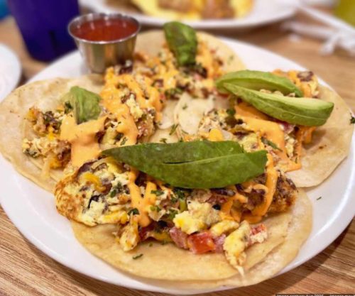 breakfast tacos at the coffee cup cafe in Boulder City colorado