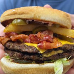 huge burger at Lucky's in PHX AZ