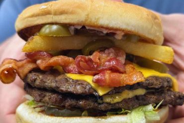 huge burger at Lucky's in PHX AZ