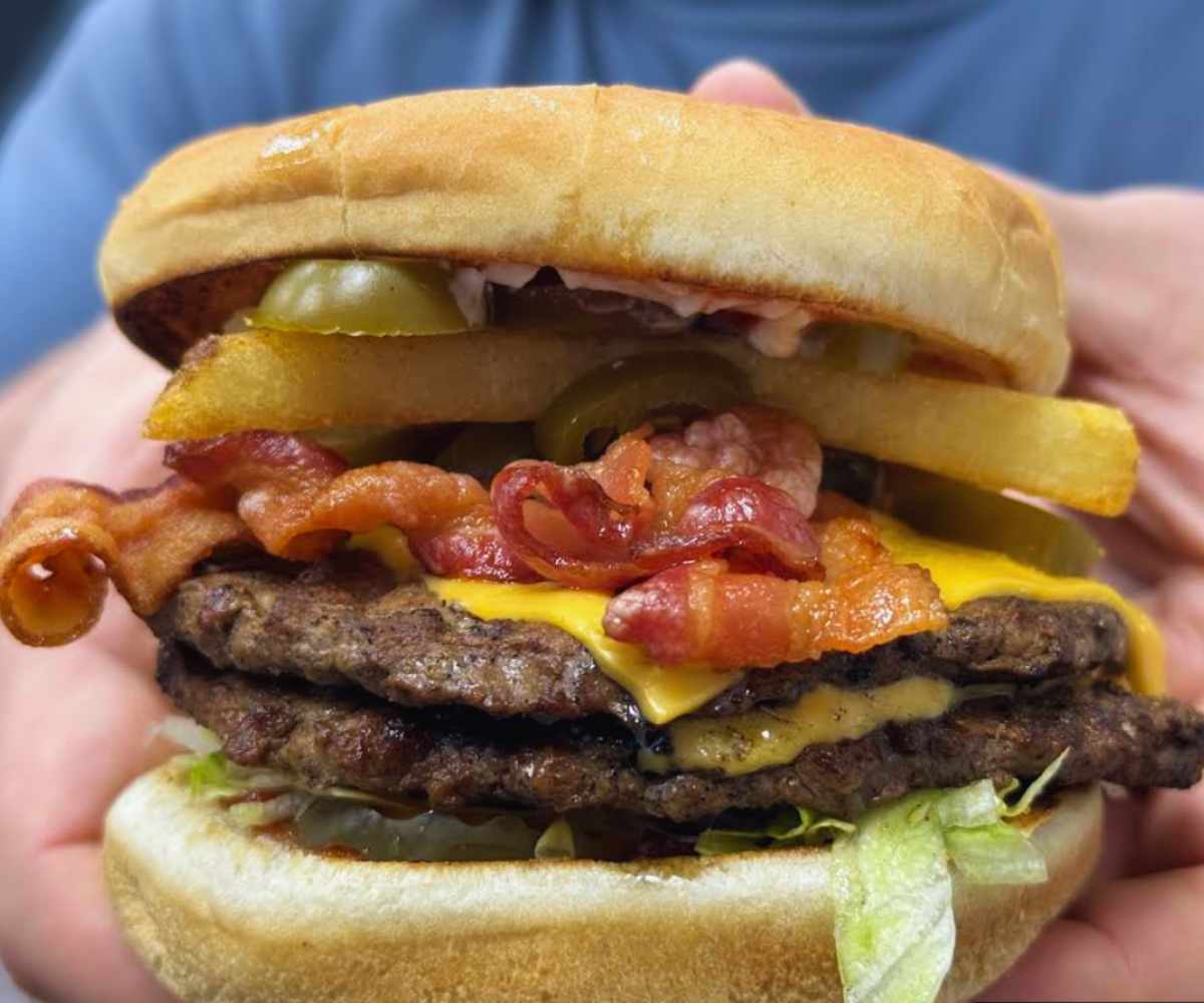huge burger at Lucky's in PHX AZ