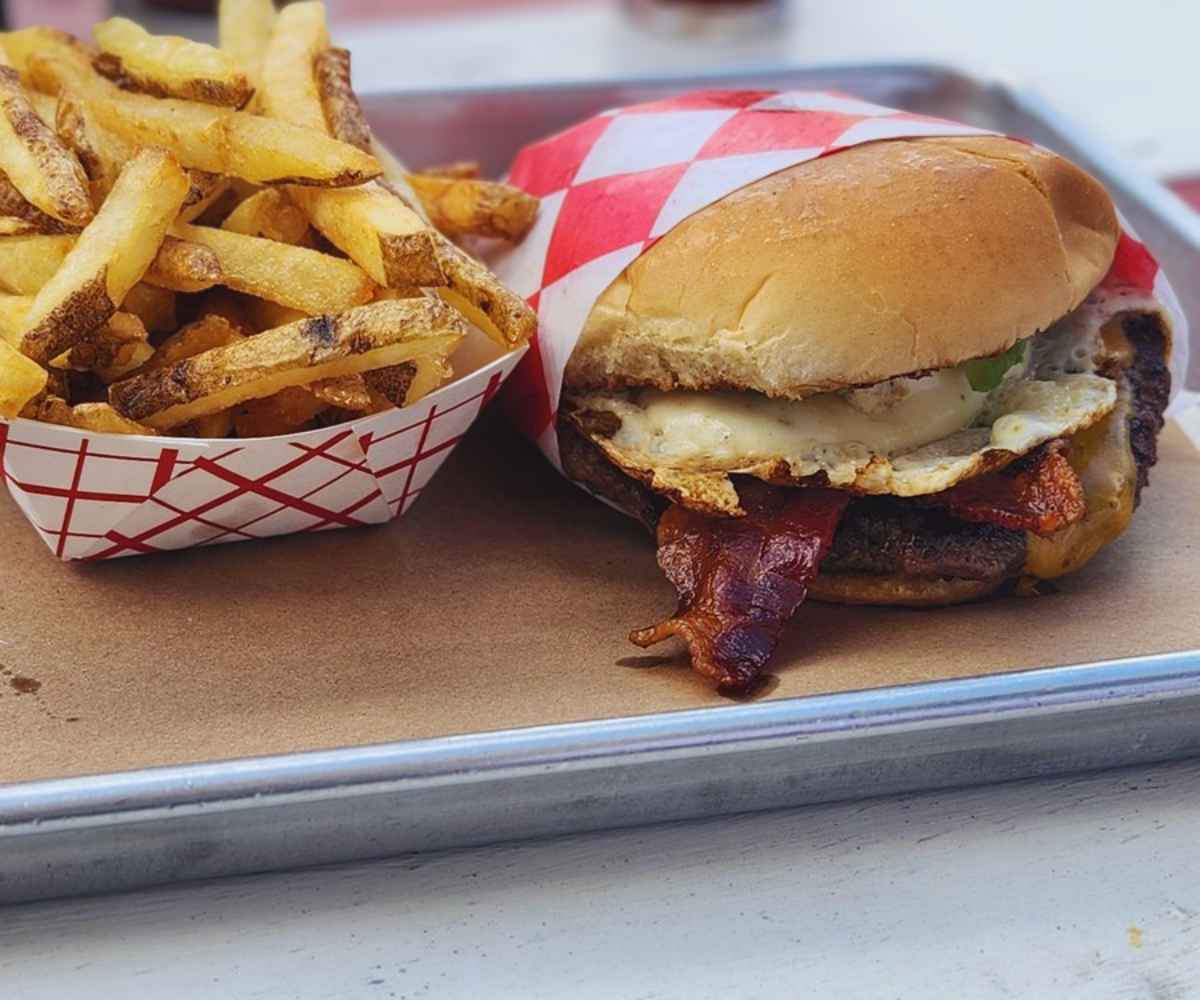 royal burger at TMG Burger Grill in Katy Texas