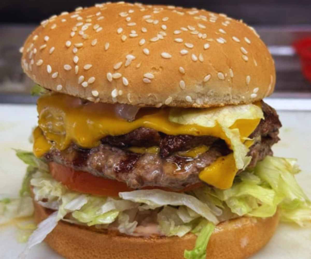 Burger at vicky's burgers in Corona california