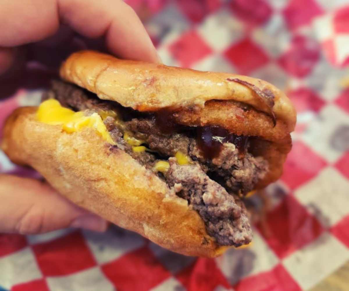 cheeseburger at hinkle's Hamburgers in Bloomington IN