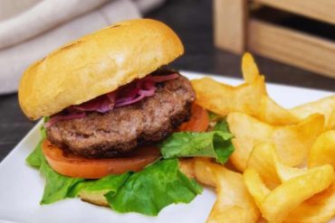 Iberian Pork Burger at maple and cream restaurant in plantation FL