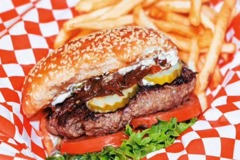 Wagyu burger at oh g burger in Oakland california