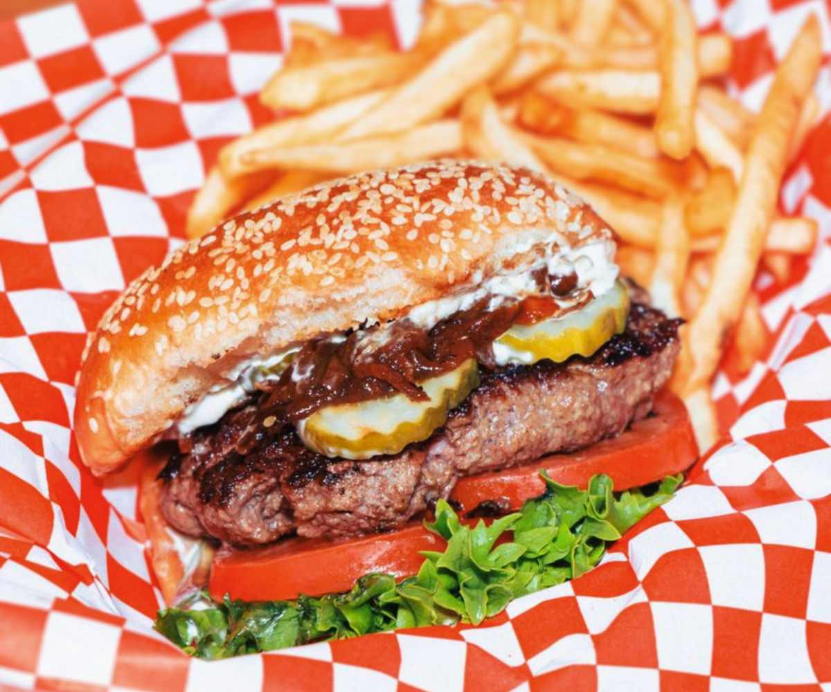 Wagyu burger at oh g burger in Oakland california