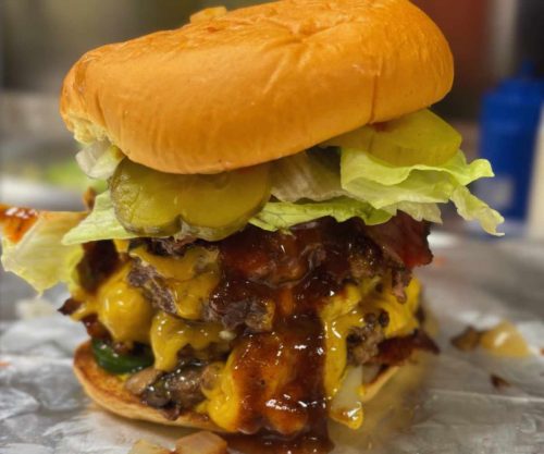 burger at patty shack in Milwaukee, wisconsion