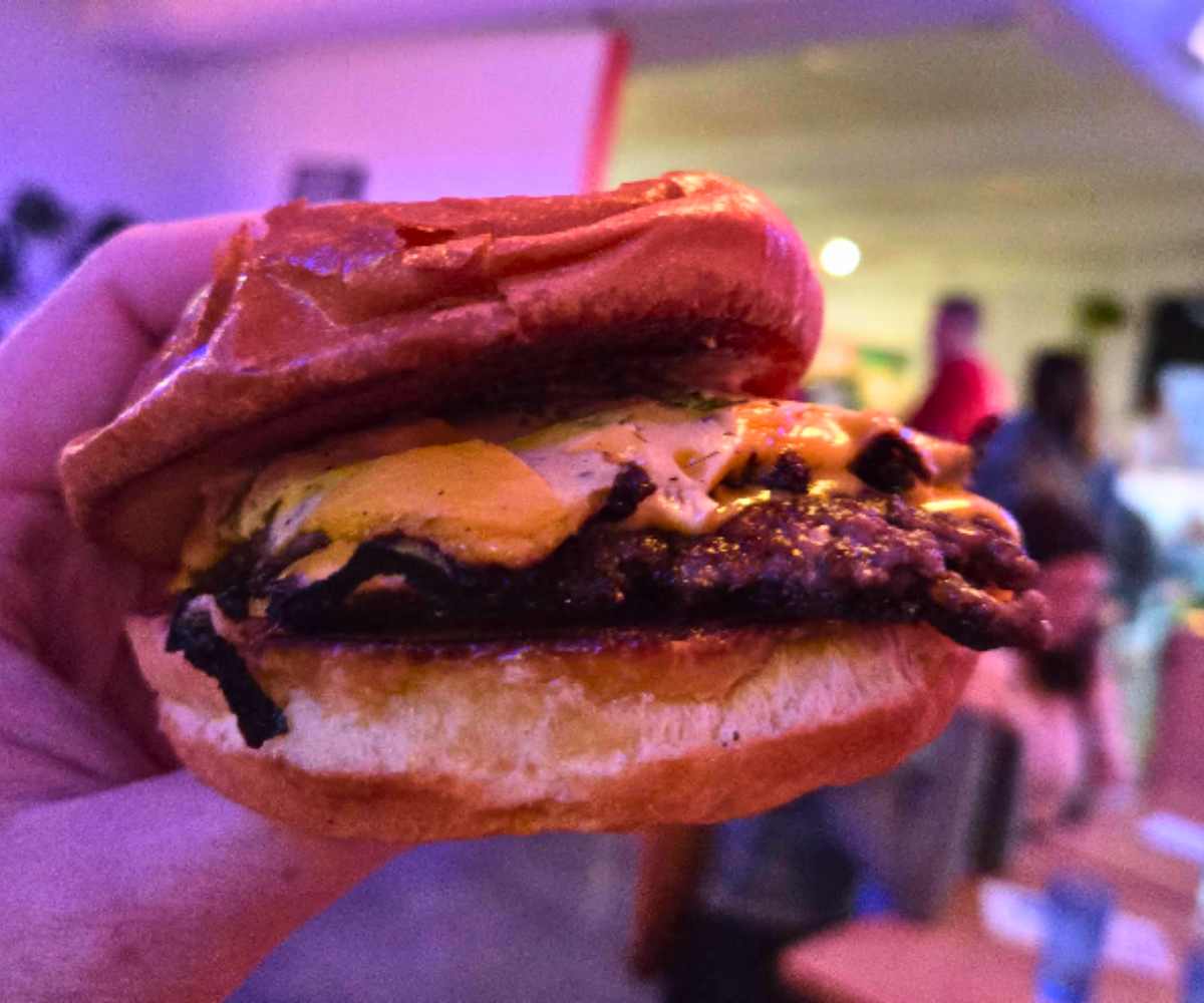 smash burger at Thursday Club in Topeka Kansas