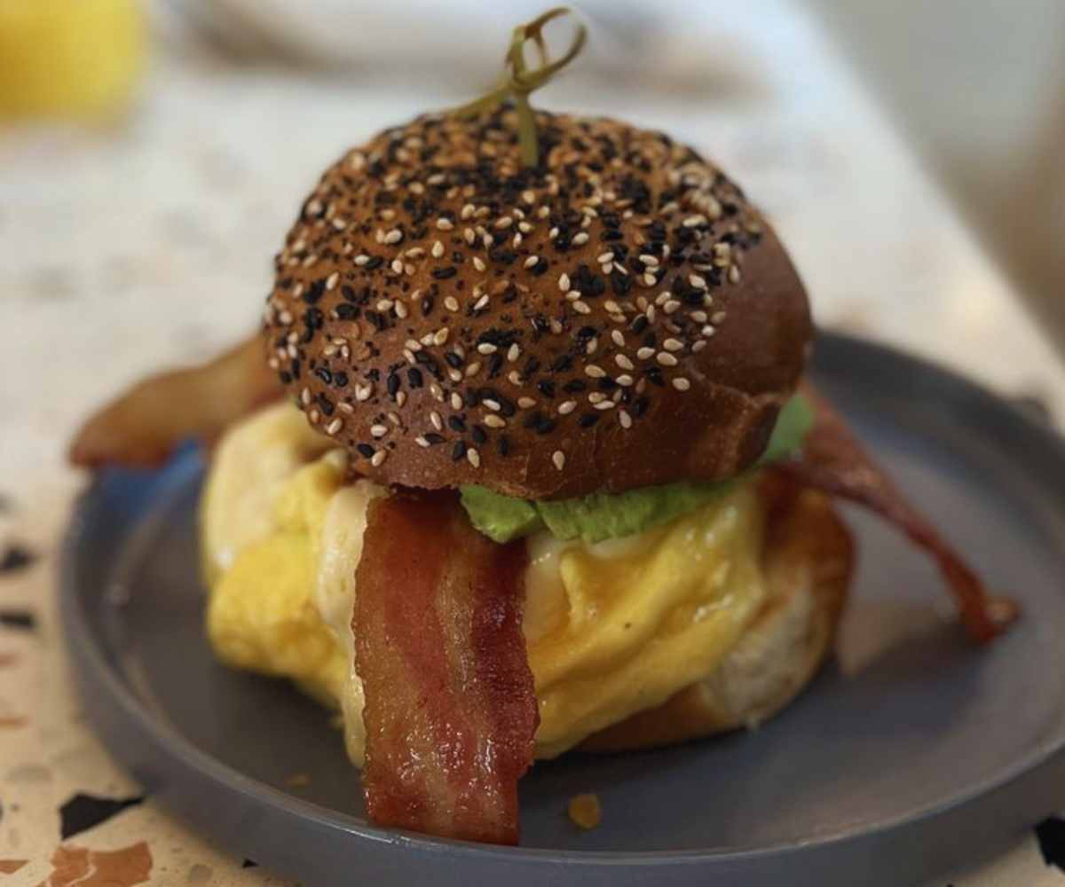 breakfast sandwich at box St. All Day in San Antonio Texas