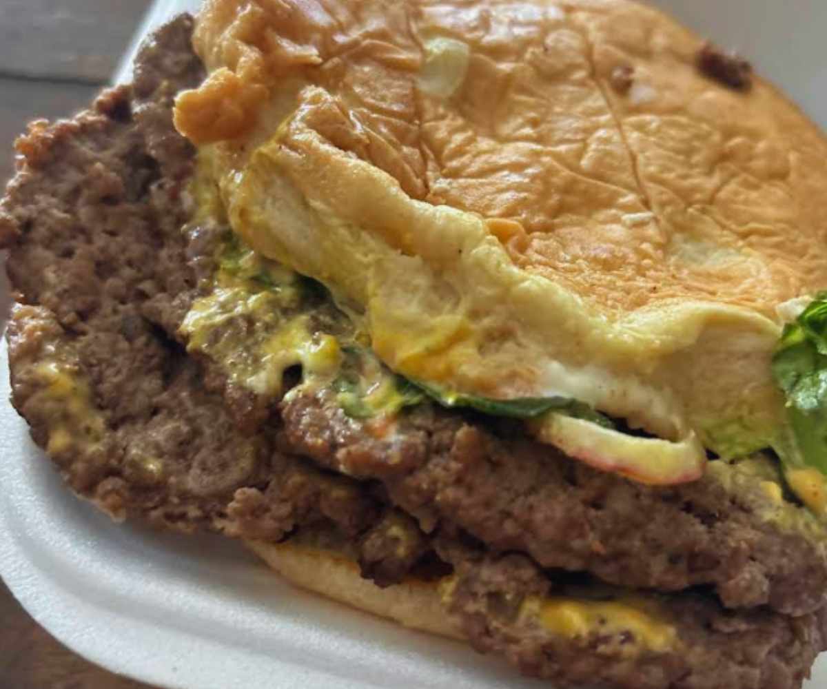 double cheeseburger at taste of Detroit in Jackson mississippi