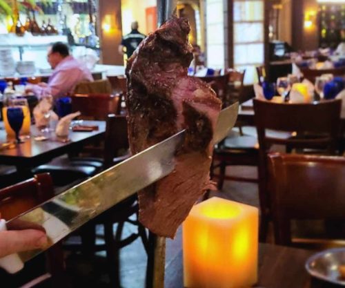 grilled beef at Texas de Brazil in Las Vegas nevada