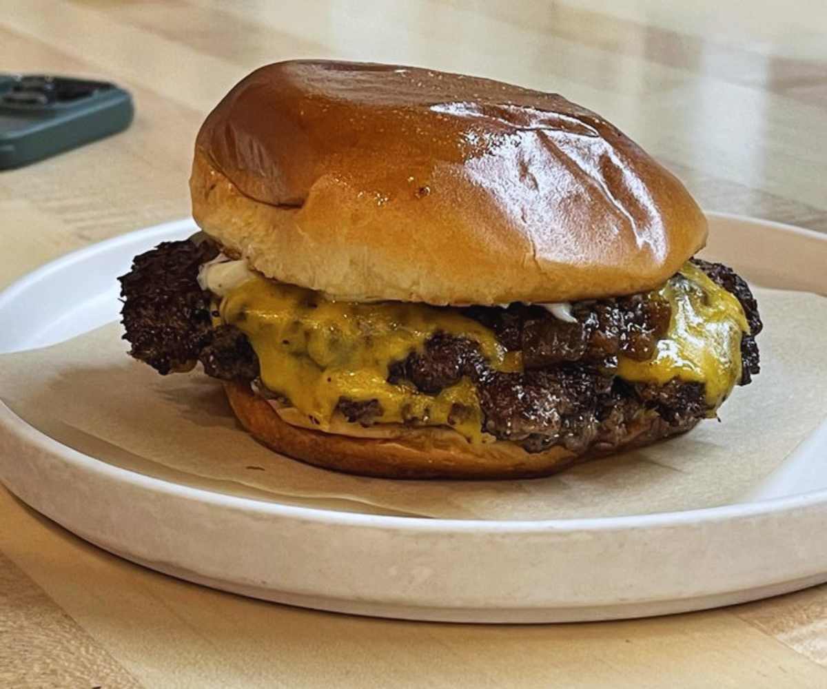 truffle burger at cosmos burger in oceanside