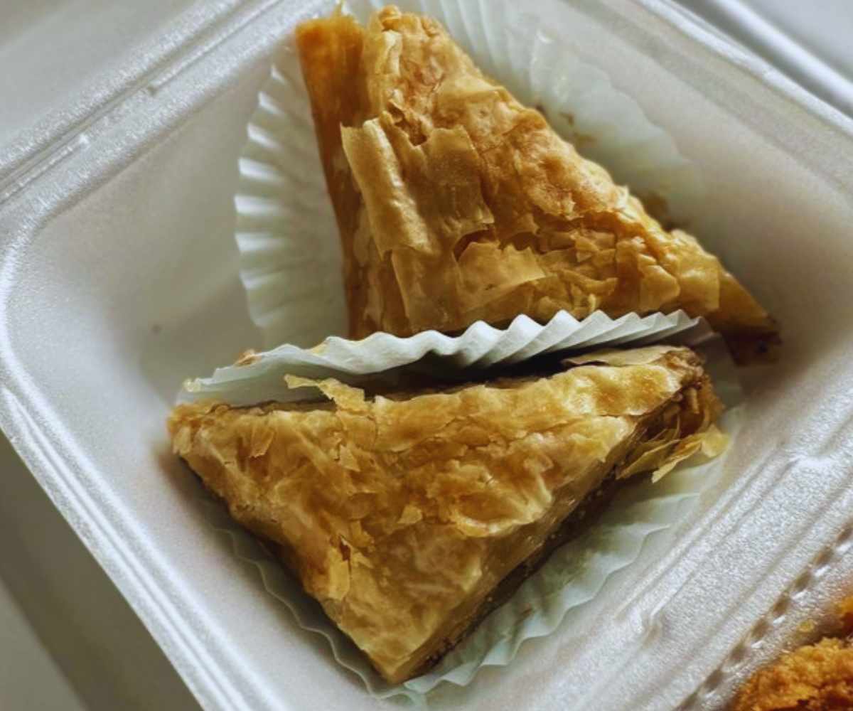 baklava at super tom's burgers in Bakersfield, CA