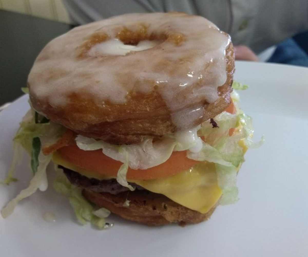 donut Burger at cotten's famous hamburgers