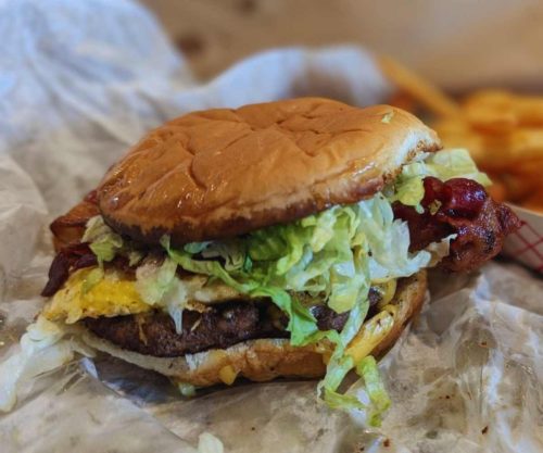 egg burger at Cotten's Famous Hamburgers in lake charles LA