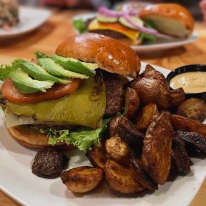 huge burger at house of juju in Visalia ca